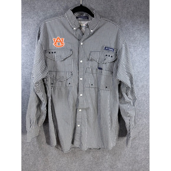 Columbia Other - Columbia PFG Super Bonehead Shirt Mens Small Auburn Tigers Gingham Fishing Blue
